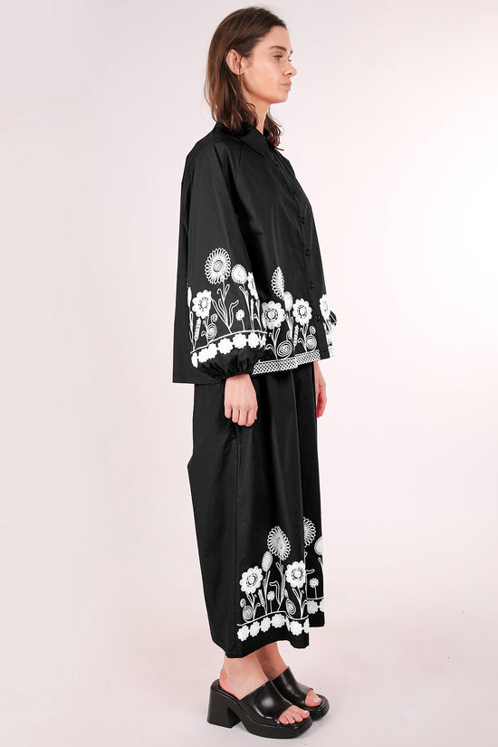 Ellis Floral Embroidered Detail Cotton Top & Pants Set - Shop Beulah Style