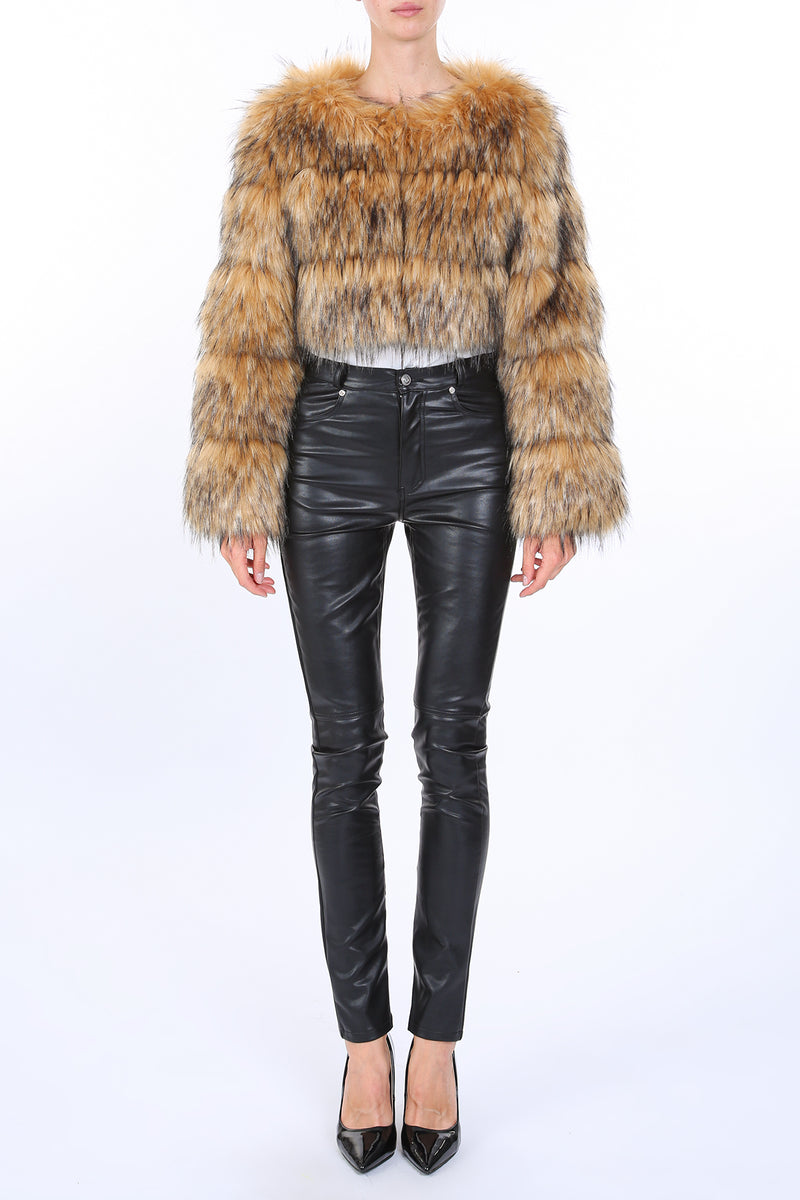 Fae Tiered Volume Faux Fur Heavy Cropped Coat - Shop Beulah Style