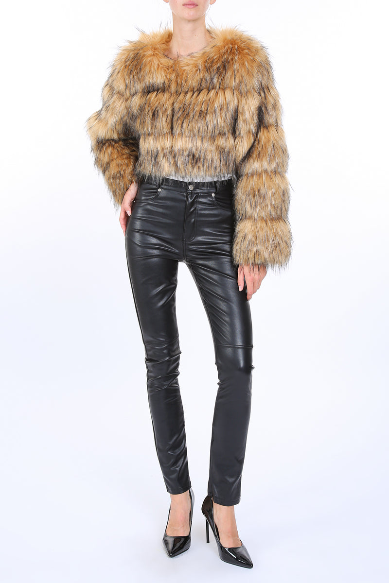 Fae Tiered Volume Faux Fur Heavy Cropped Coat - Shop Beulah Style