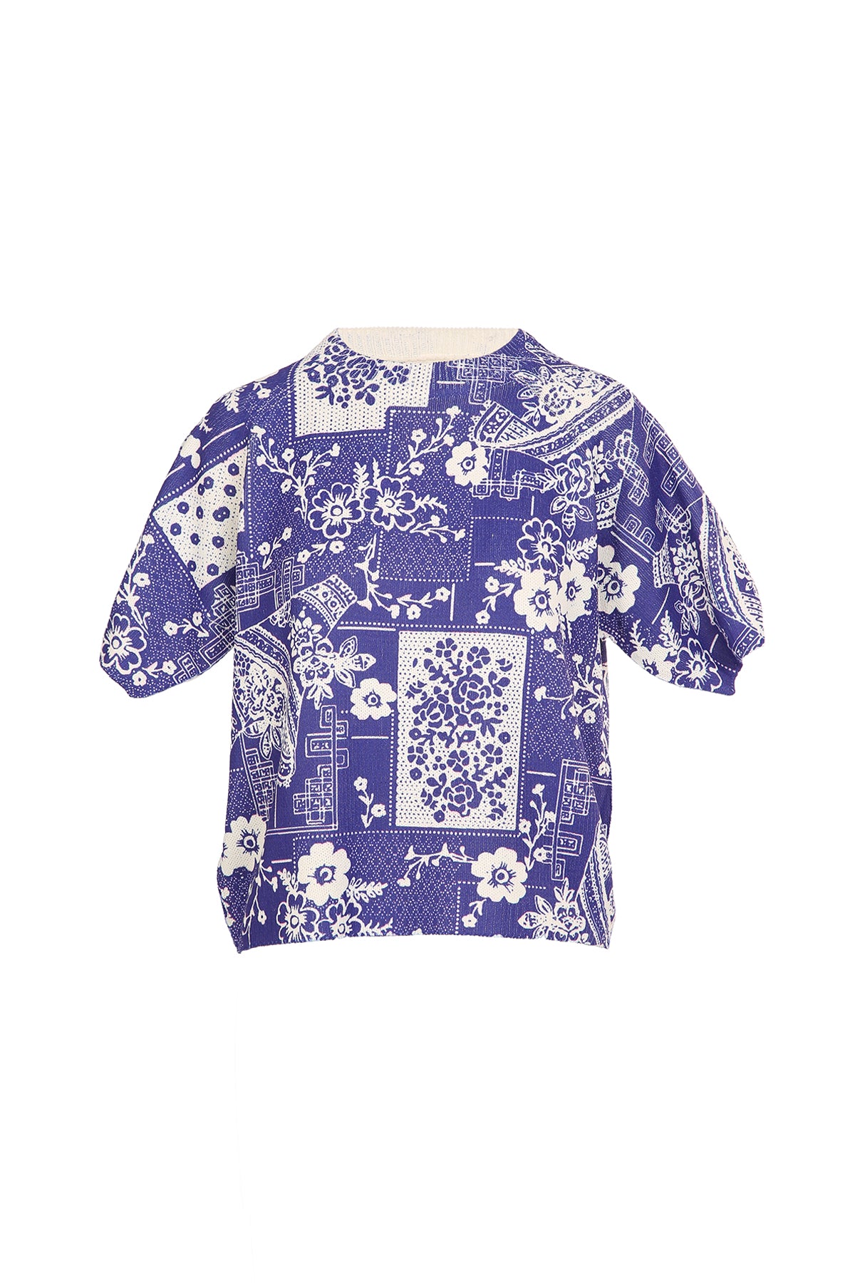 Victoria Contrast Floral Printed Knit Top - Shop Beulah Style