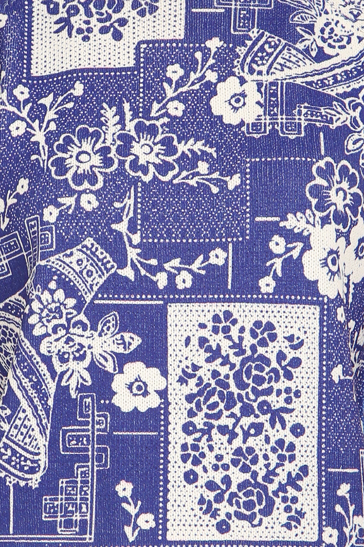 Victoria Contrast Floral Printed Knit Top
