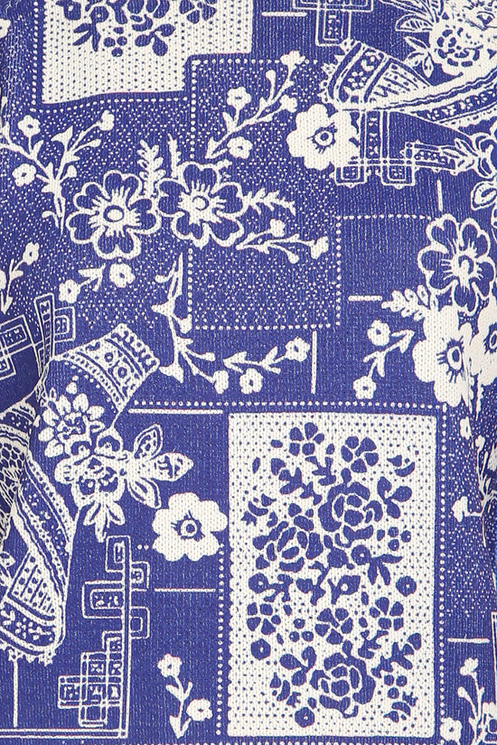 Victoria Contrast Floral Printed Knit Top