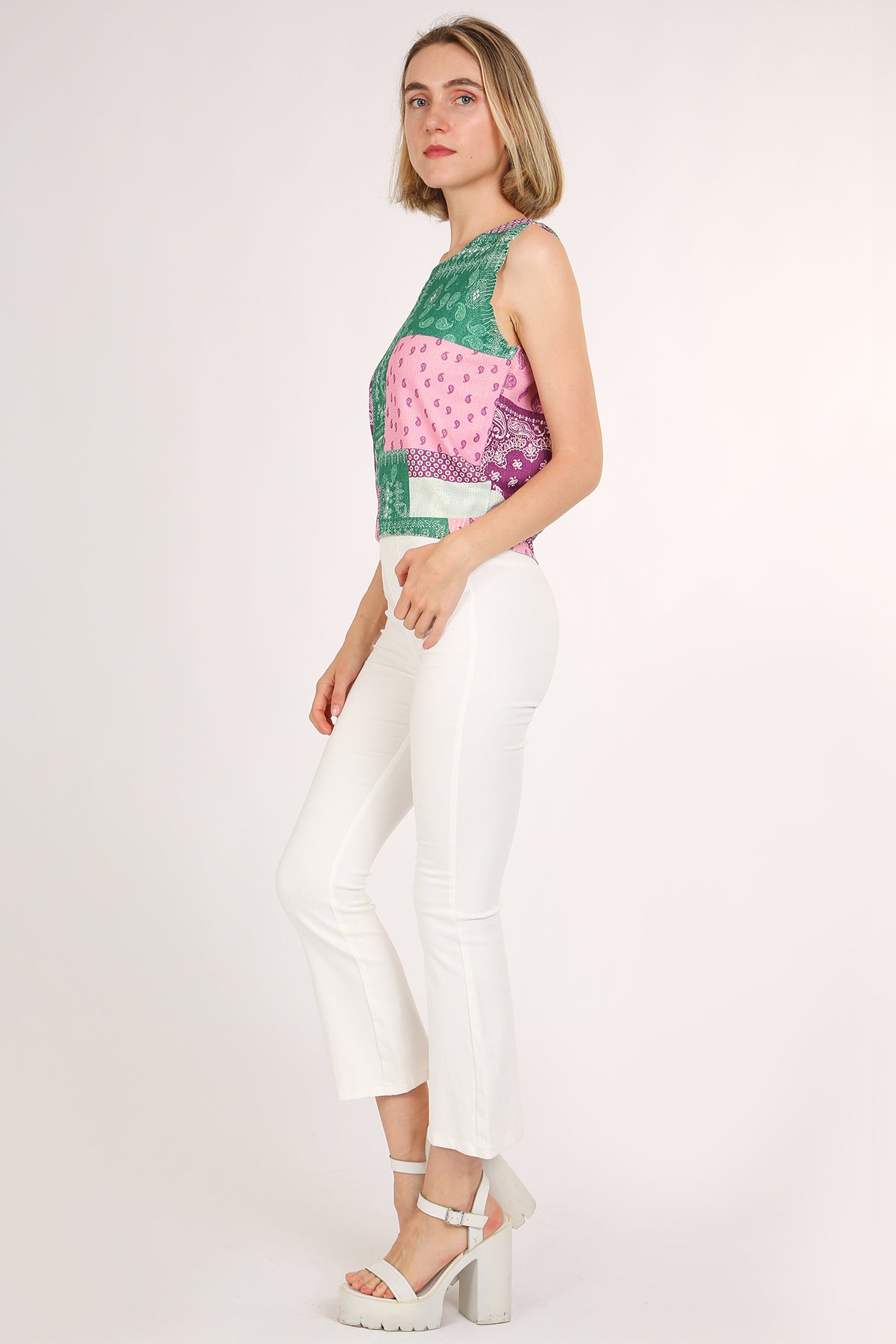 Pete Colorblock Patchwork Paisley Printed Knit Top - Shop Beulah Style