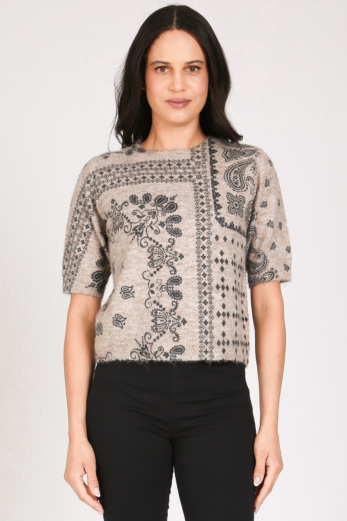 Mason Abstract Paisley Pattern Printed Knit Top - Shop Beulah Style