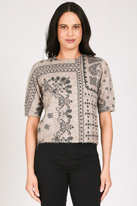 Mason Abstract Paisley Pattern Printed Knit Top - Shop Beulah Style