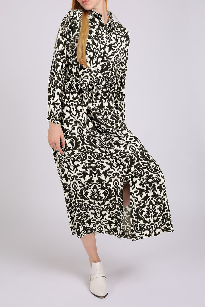 Nicholas Abstract Vintage Printed Maxi Shirt Dress - Shop Beulah Style