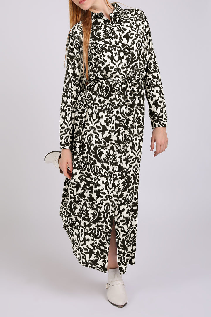 Nicholas Abstract Vintage Printed Maxi Shirt Dress - Shop Beulah Style