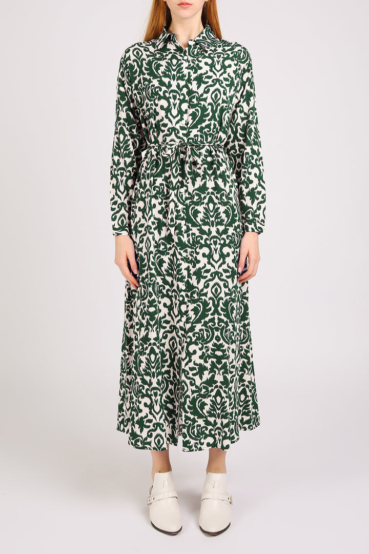 Nicholas Abstract Vintage Printed Maxi Shirt Dress - Shop Beulah Style