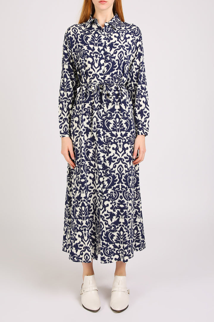 Nicholas Abstract Vintage Printed Maxi Shirt Dress - Shop Beulah Style