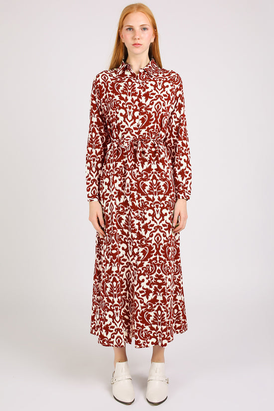 Nicholas Abstract Vintage Printed Maxi Shirt Dress - Shop Beulah Style