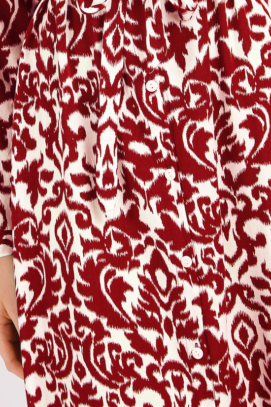 Nicholas Abstract Vintage Printed Maxi Shirt Dress - Shop Beulah Style