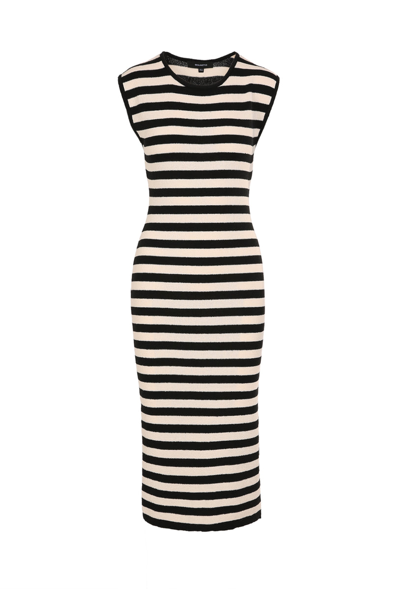 Astrid Stripe Patterned A-Line Sleeveless Maxi Dress