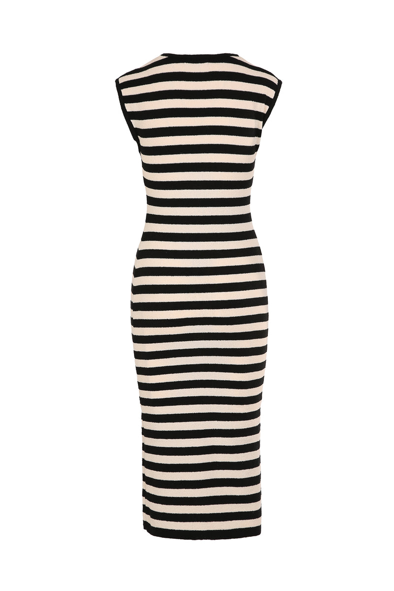 Astrid Stripe Patterned A-Line Sleeveless Maxi Dress