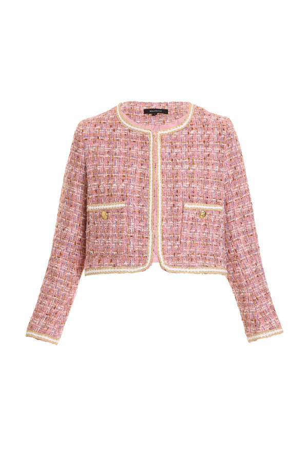 Tisha Multicolor Tweed with Braided Trim Detail Jacket - Shop Beulah Style