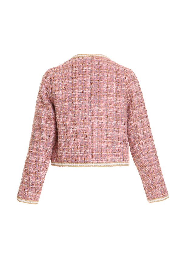 Tisha Multicolor Tweed with Braided Trim Detail Jacket - Shop Beulah Style