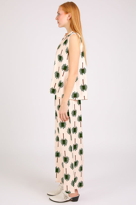 Ariana Palm Tree Patterned Sleeveless Top & Pants Set