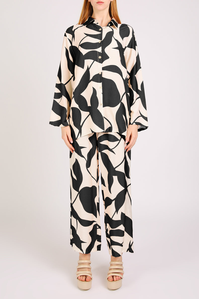 Nell Foliole Printed Shirt & Pants Linen Set