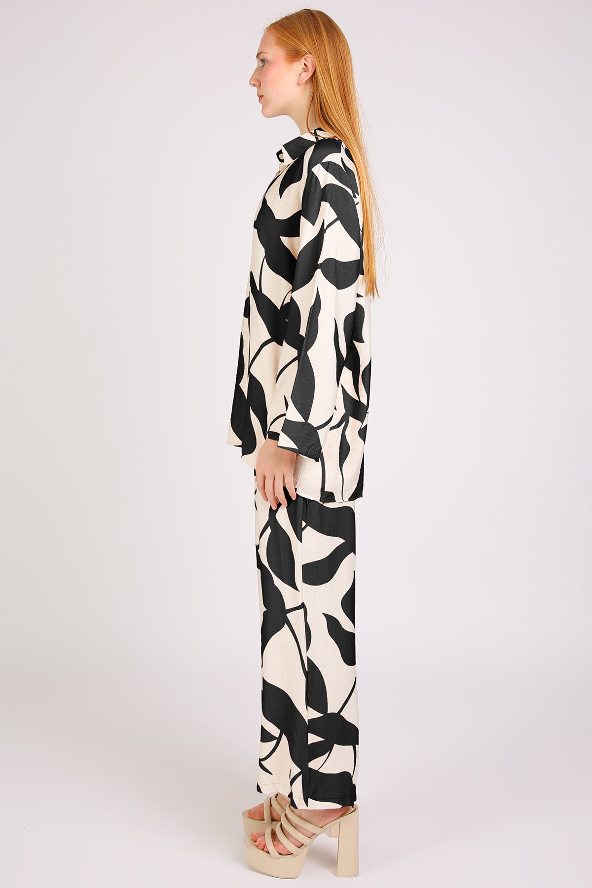 Quill Leaf Printed Shirt & Pants Linen Set - Shop Beulah Style