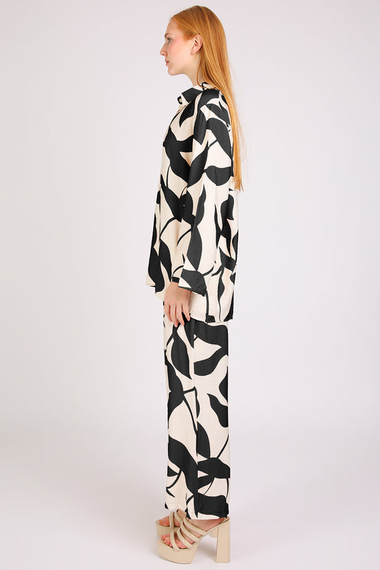 Quill Leaf Printed Shirt & Pants Linen Set - Shop Beulah Style