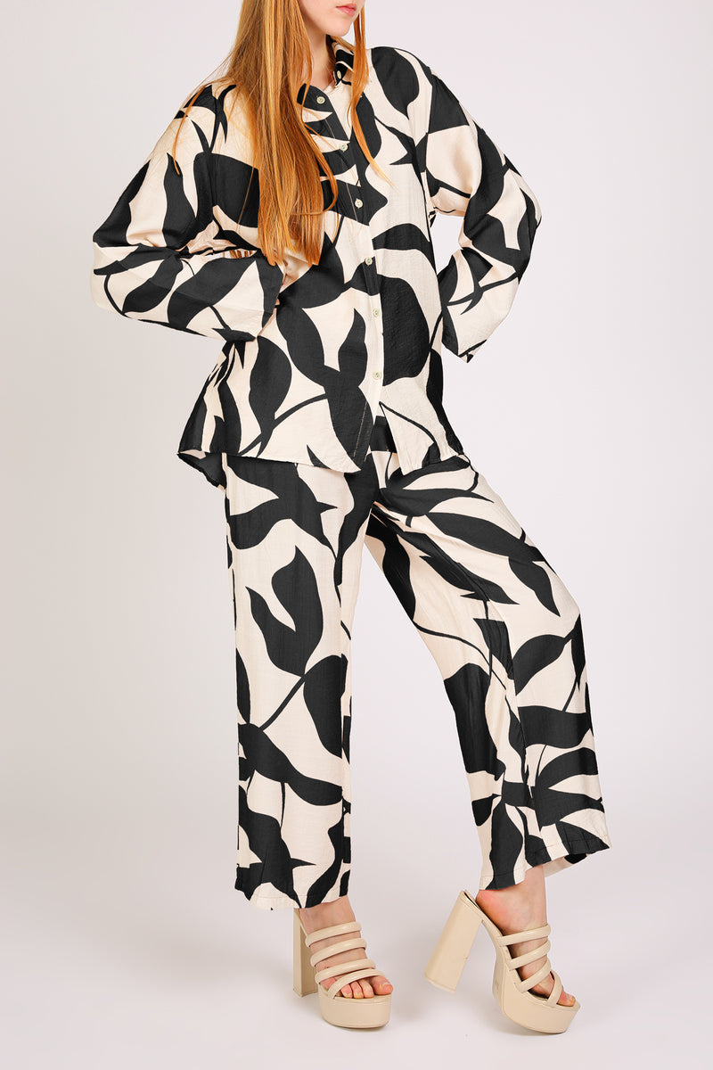 Nell Foliole Printed Shirt & Pants Linen Set