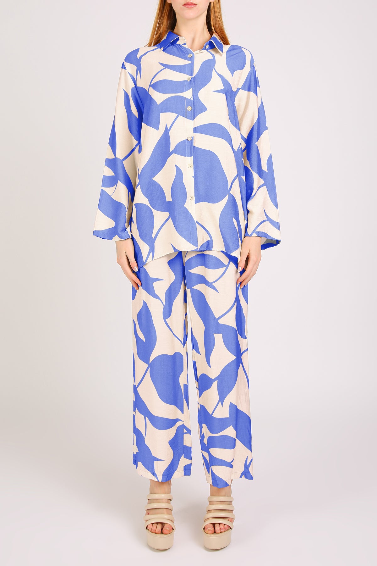 Nell Foliole Printed Shirt & Pants Linen Set - Shop Beulah Style