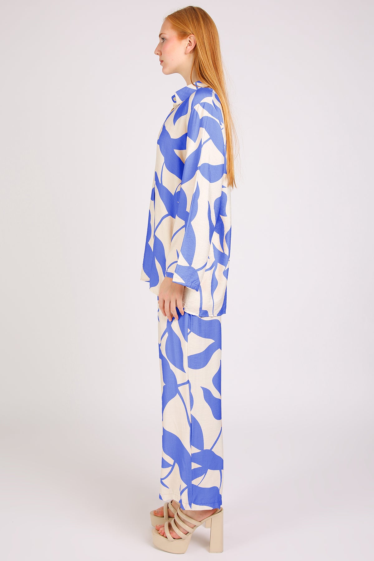 Quill Leaf Printed Shirt & Pants Linen Set - Shop Beulah Style