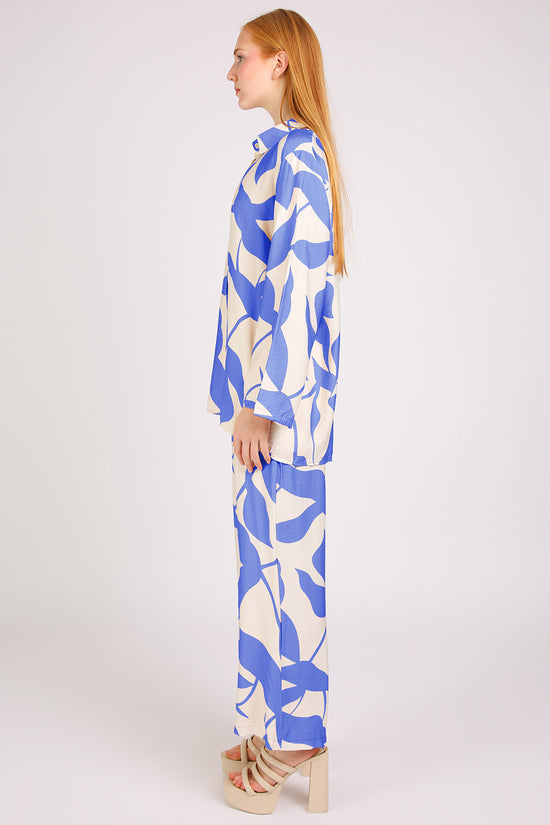 Quill Leaf Printed Shirt & Pants Linen Set - Shop Beulah Style
