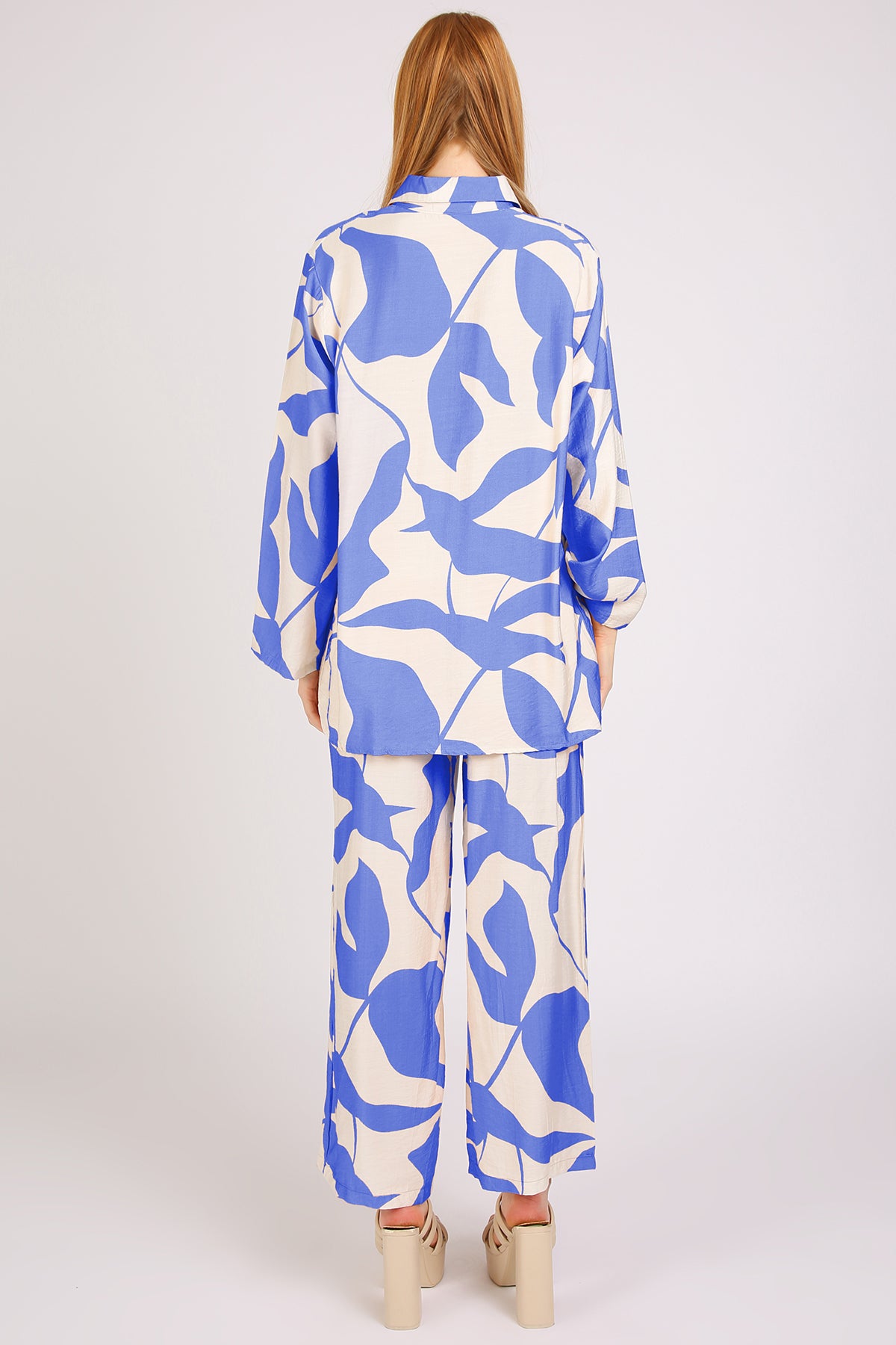 Quill Leaf Printed Shirt & Pants Linen Set - Shop Beulah Style