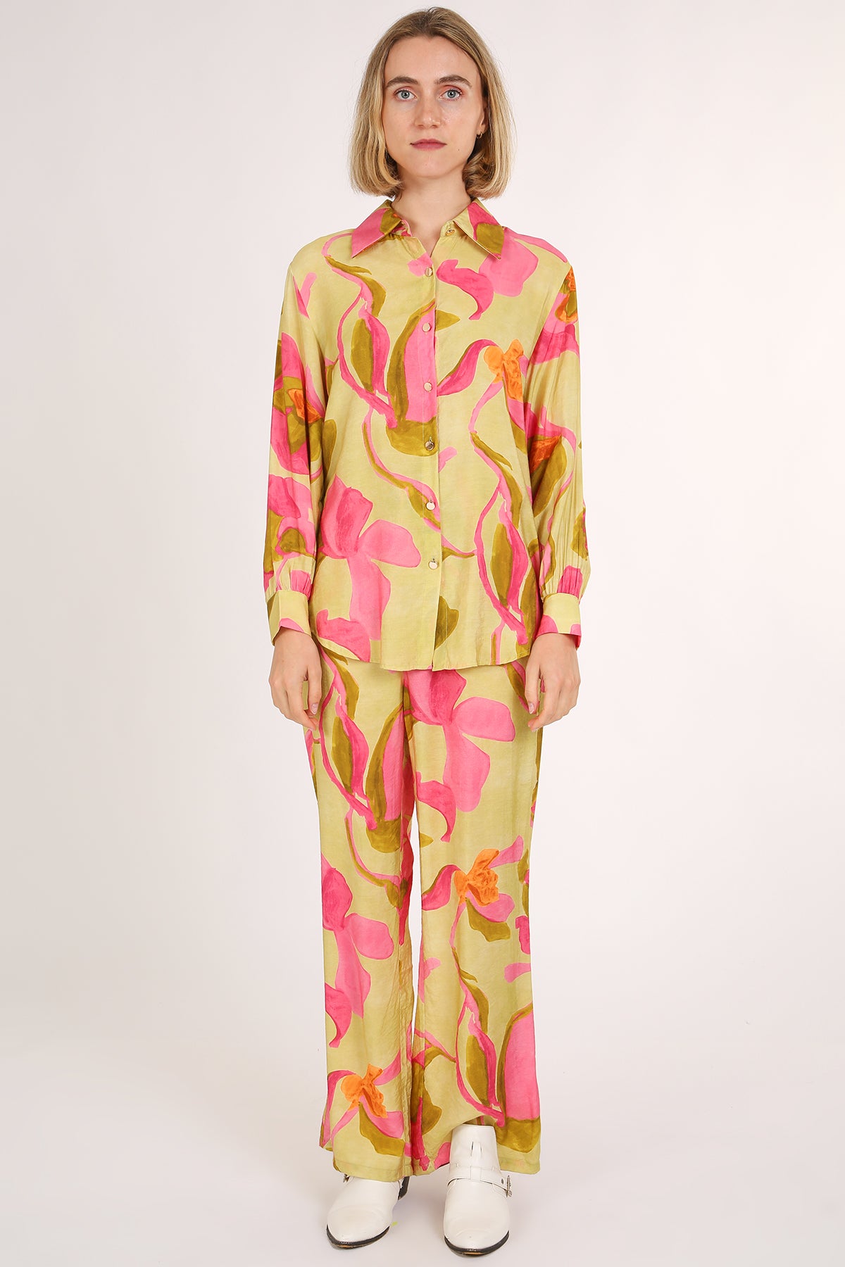 Parker Abstract Tropical Printed Top & Pants Set