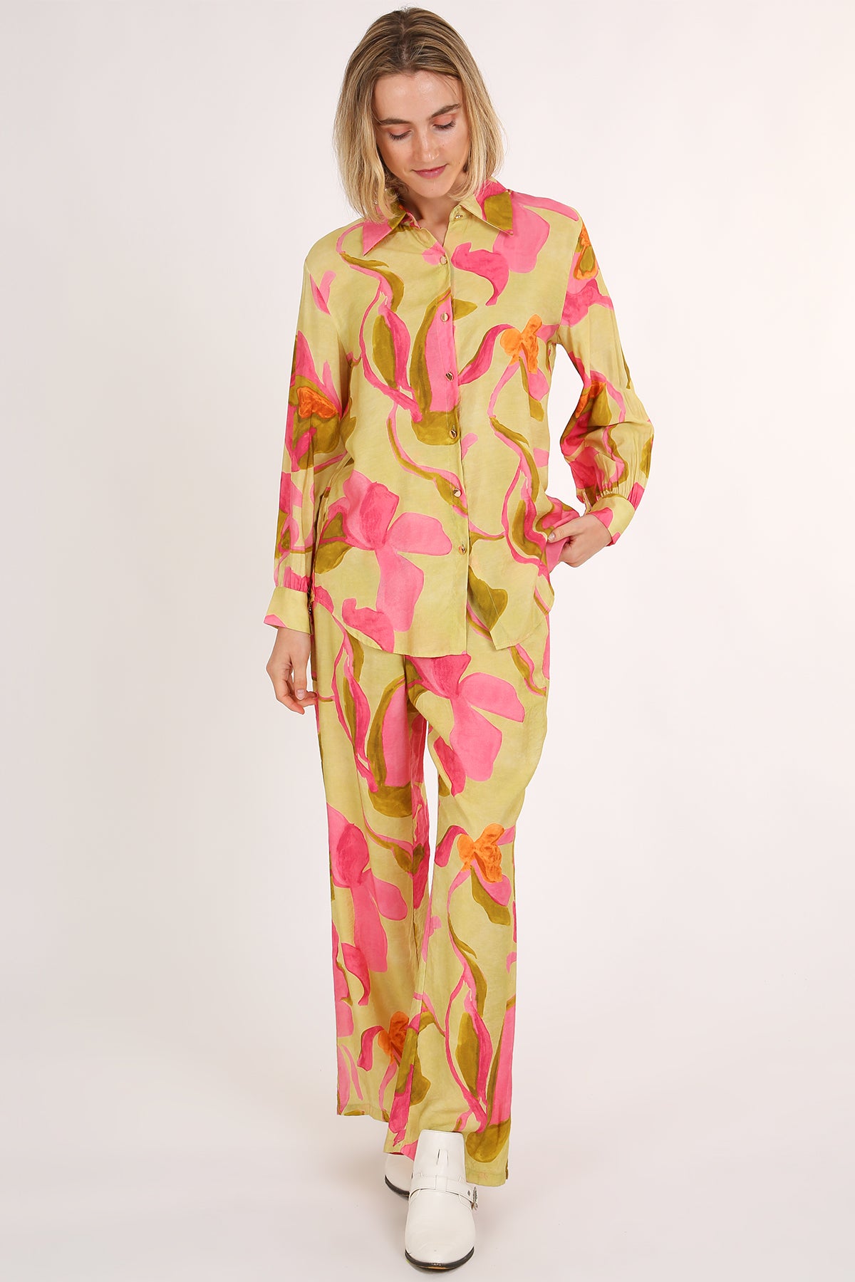 Parker Abstract Tropical Printed Top & Pants Set