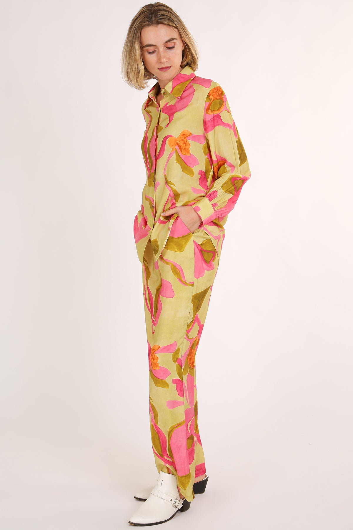 Parker Abstract Tropical Printed Top & Pants Set