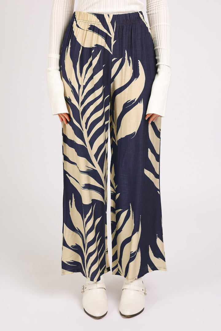 Angela Tropical Botanic Printed Wide Pants - Shop Beulah Style