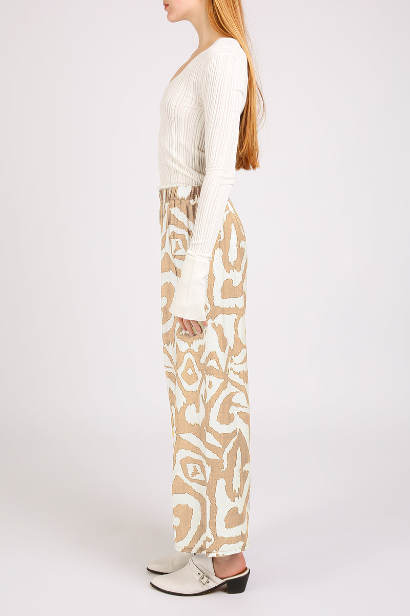 Balan Abstract Swirl Printed Wide Long Pants