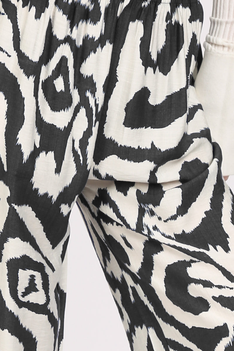 Balan Abstract Swirl Printed Wide Long Pants