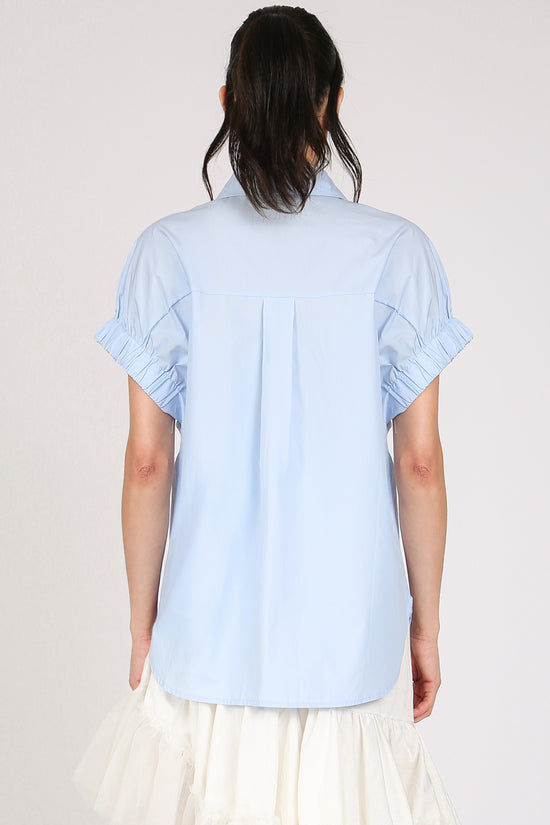 Mireille Floral Applique Poplin Long Blouse - Shop Beulah Style