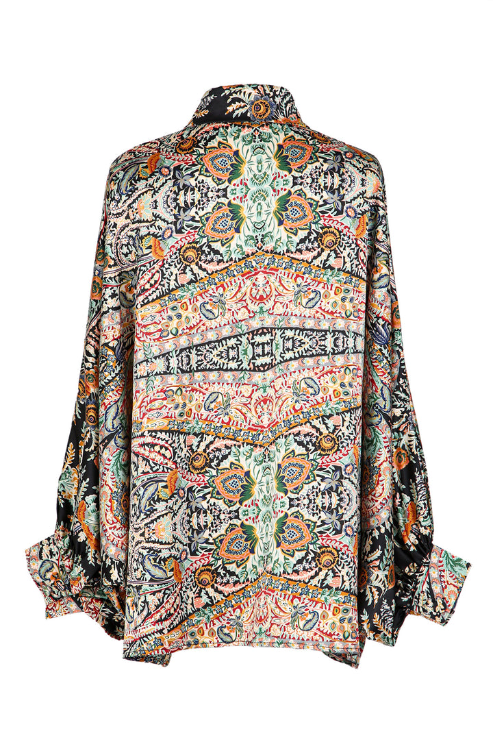 Trista Bohemian Printed Satin Blouse