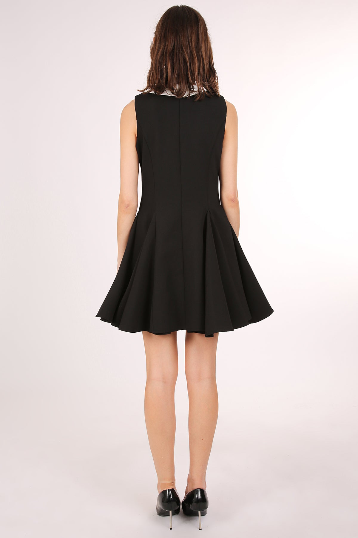 Maxine Double-breasted Sleeveless Pleated Mini Dress