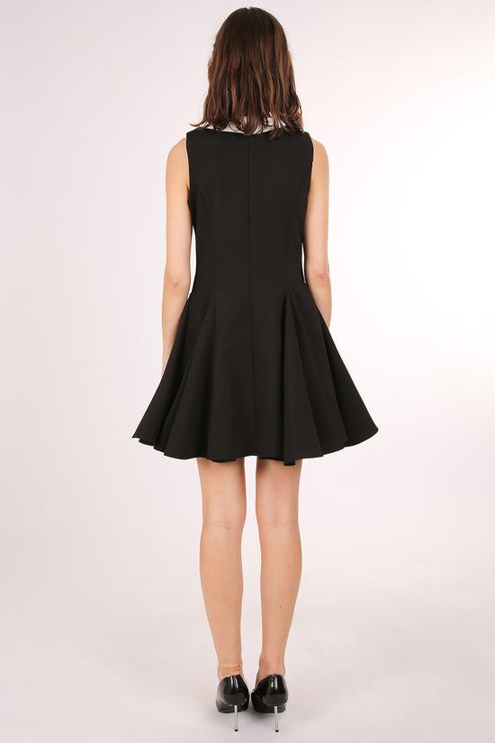 Maxine Double-breasted Sleeveless Pleated Mini Dress