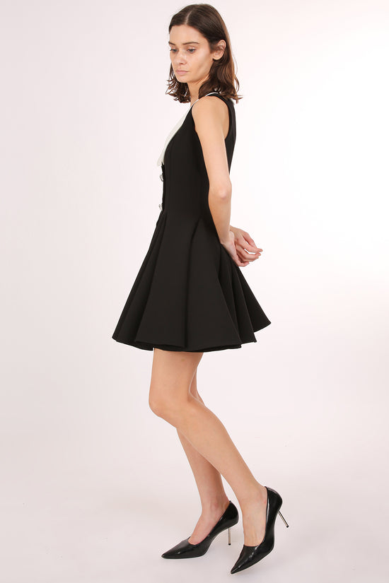 Maxine Double-breasted Sleeveless Pleated Mini Dress