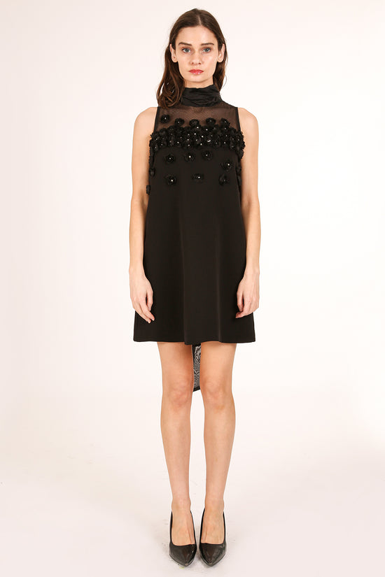 Kaylyn Embellished Floral Applique Mini Shift Dress