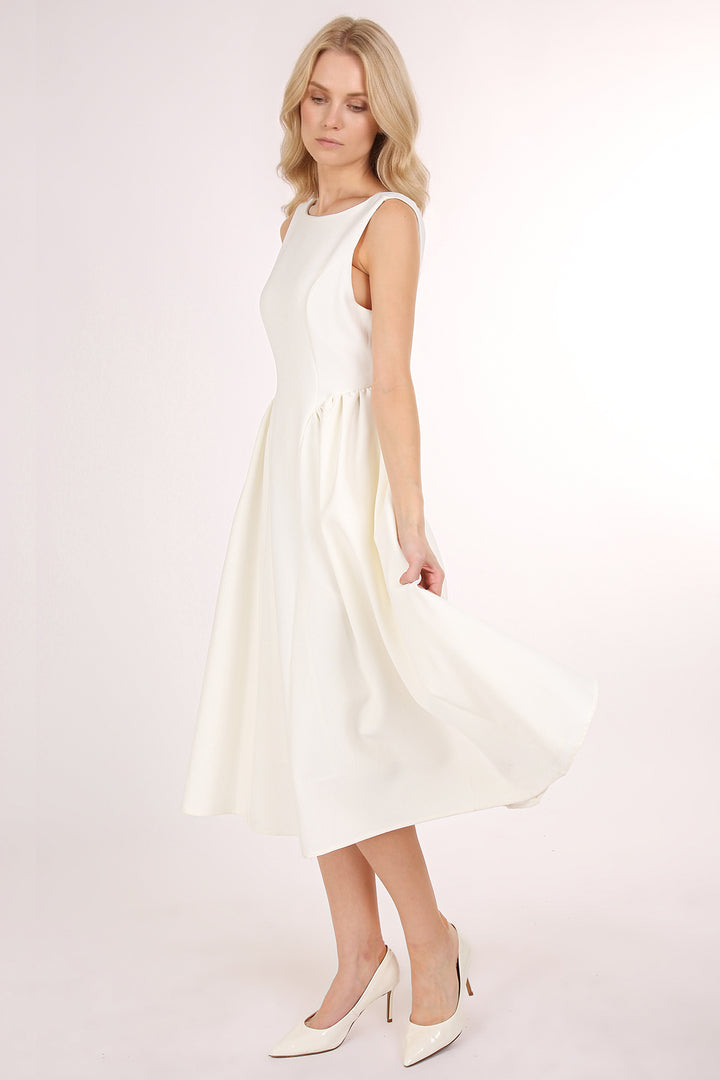 Danica A-Line Sleeveless Gathered Shift Midi Dress - Shop Beulah Style