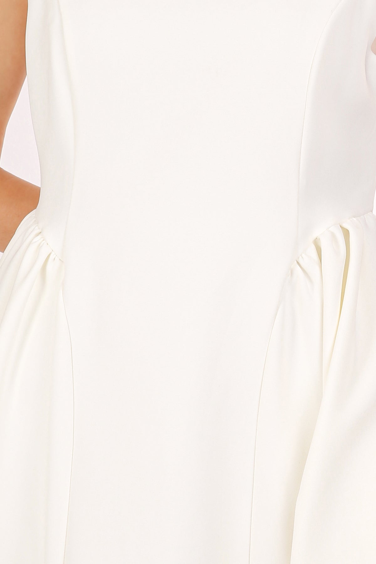 Danica A-Line Sleeveless Gathered Shift Midi Dress