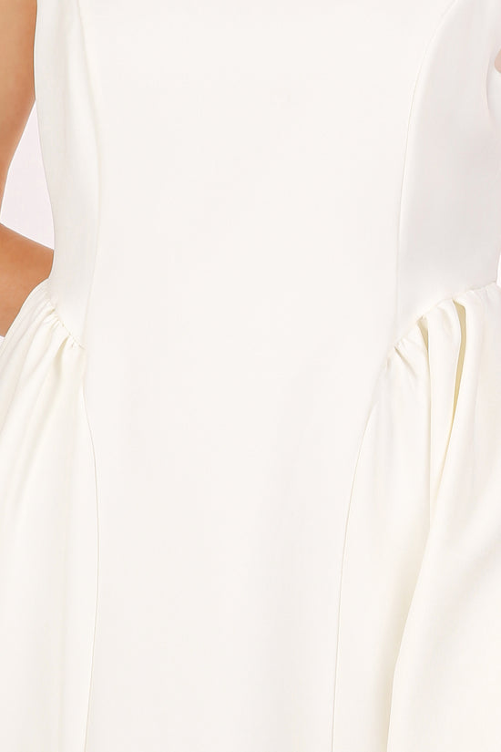 Danica A-Line Sleeveless Gathered Shift Midi Dress