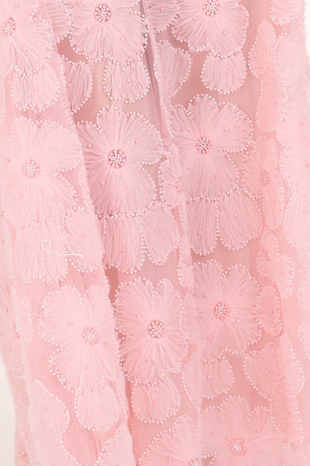 Micah Embellished Trim Floral Tulle Tiered Mesh Maxi Dress - Shop Beulah Style