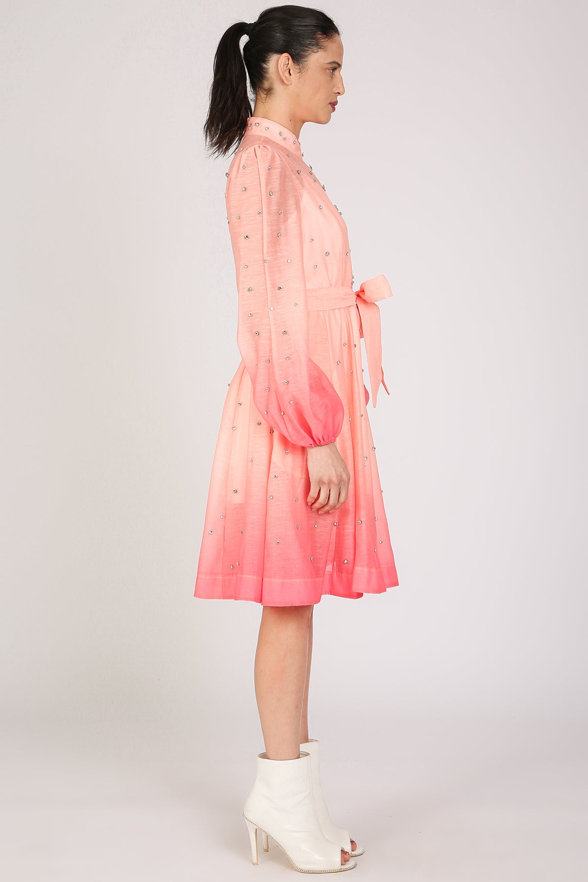 Sophia Gradation Print & Embellished A-Line Mini Dress - Shop Beulah Style