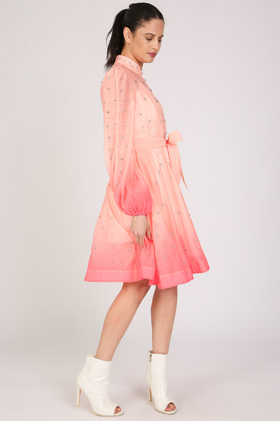 Sophia Gradation Print & Embellished A-Line Mini Dress - Shop Beulah Style