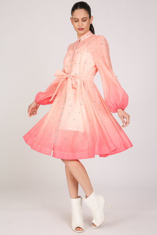 Sophia Gradation Print & Embellished A-Line Mini Dress - Shop Beulah Style