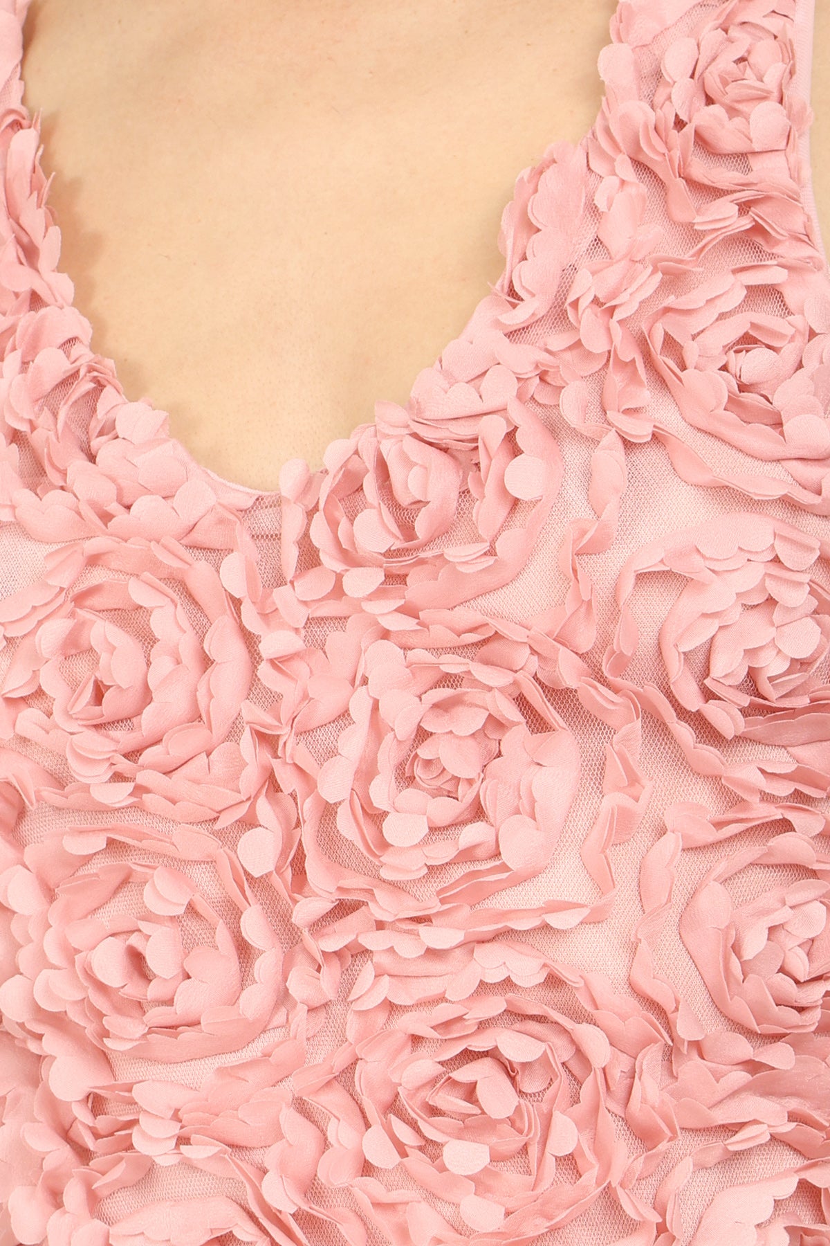 Morgan Petal Tulle Textured Mesh Bodycon Midi Dress