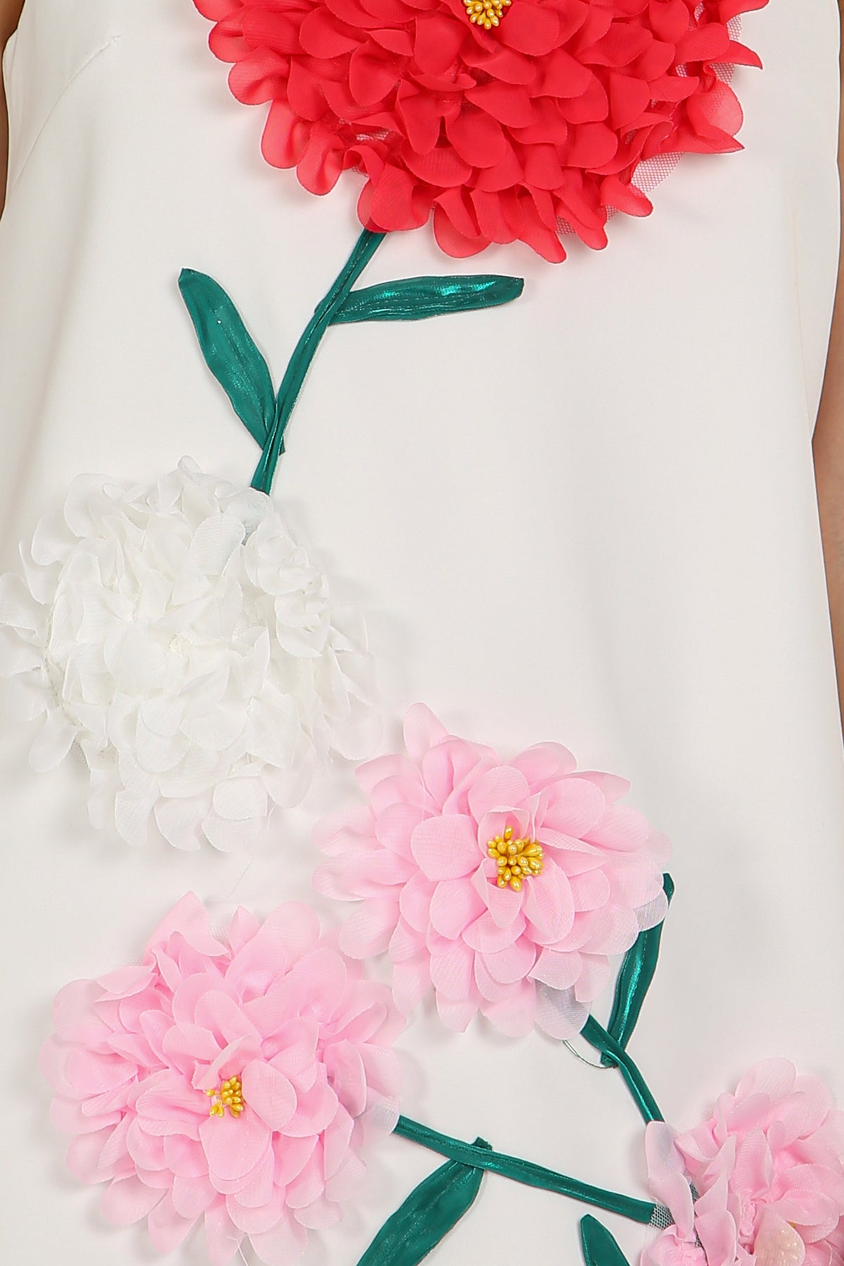 Bethany 3D Tulle Floral Applique A-Line Maxi Slip Dress - Shop Beulah Style