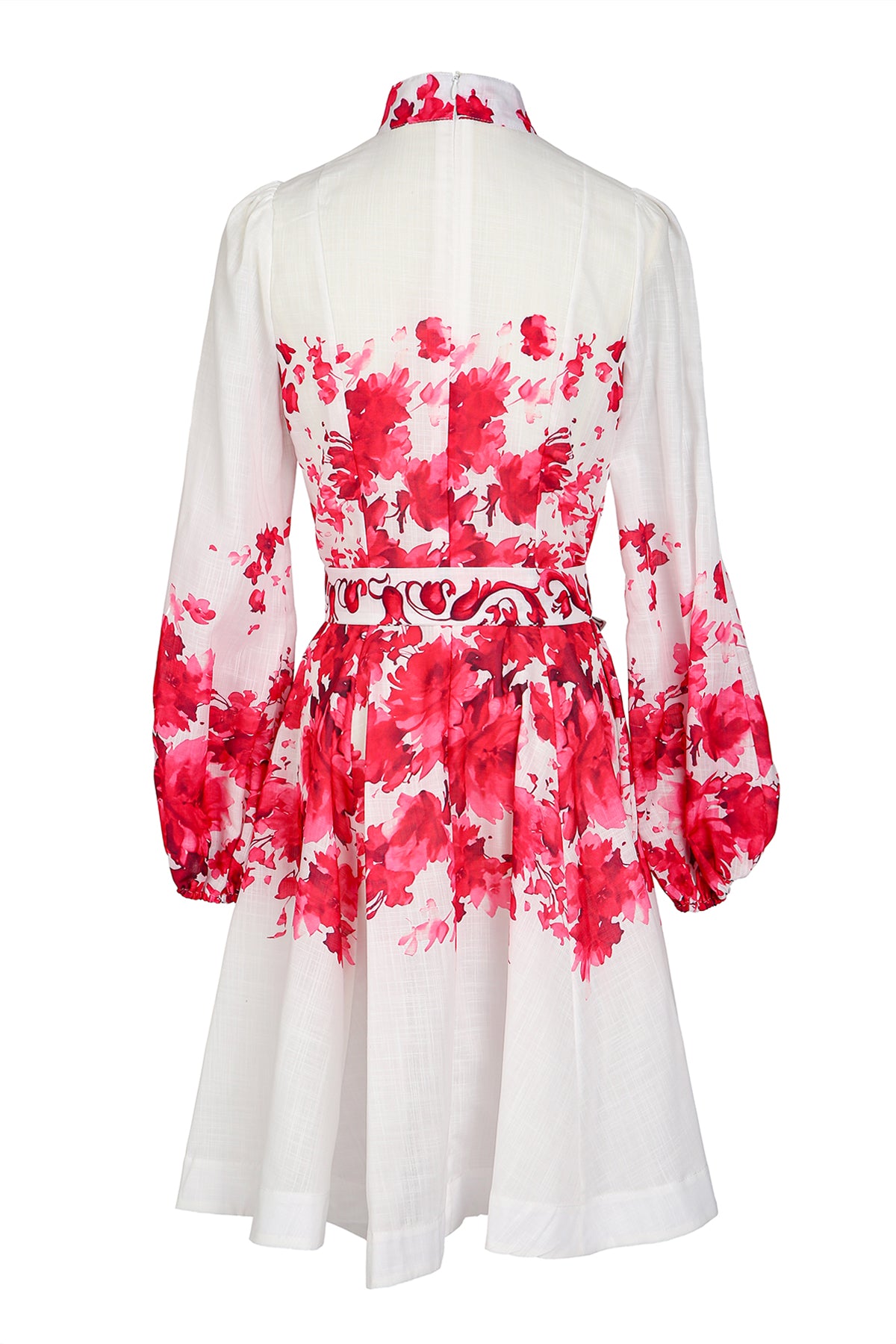Ruby Contrast Floral Printed Linen-Style Midi Dress - Shop Beulah Style
